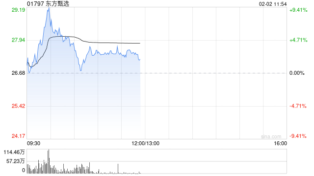 东方甄选早盘一度涨超9% 此前公告上半财年实现扭亏为盈-313啦实用网