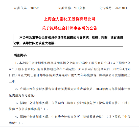 *ST金泰成了“烫手山芋”？公司两月内四换会计师事务所 退市危机高悬-313啦实用网