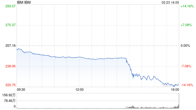 IBM遭遇2000年以来最大单日跌幅-313啦实用网