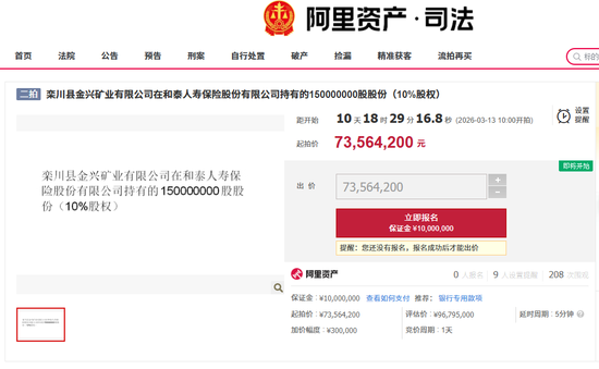 和泰人寿10%股权再拍卖，总经理空缺五年，去年第四季度净利润1.22亿成功扭亏-313啦实用网