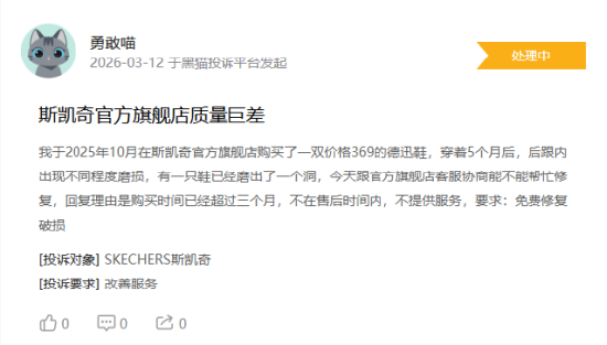 315在行动|有消费者称斯凯奇存在官方旗舰店产品质量差，商家拒绝售后等问题-313啦实用网