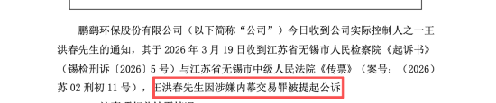 鹏鹞环保王洪春涉内幕交易，取保候审后仍频繁露面，944万提前买入，获利179万套现离场 | 长三角资本局-313啦实用网