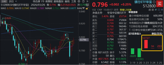 市场风格再平衡,银行彰显防御性!百亿银行ETF华宝(512800)受资金关注-313啦实用网