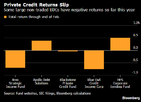 Blue Owl和贝莱德HPS私募信贷基金2月均录得亏损 创逾三年来最差表现-313啦实用网