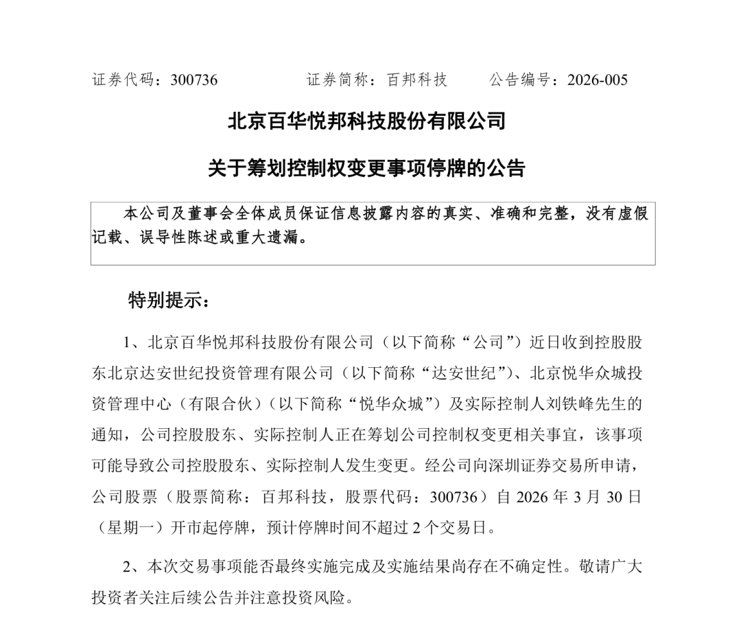 300736，筹划控制权变更，明起停牌-313啦实用网