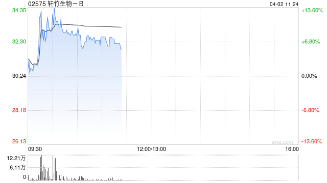 轩竹生物-B盘中涨超12% 2025年度毛利同比增加102.33%-313啦实用网