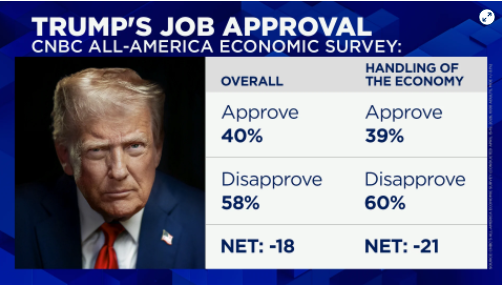 全美经济调查：特朗普整体及经济支持率跌至两任期最低-313啦实用网